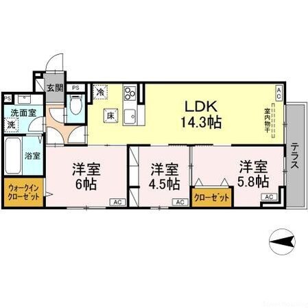 Dスクエア本町の物件間取画像